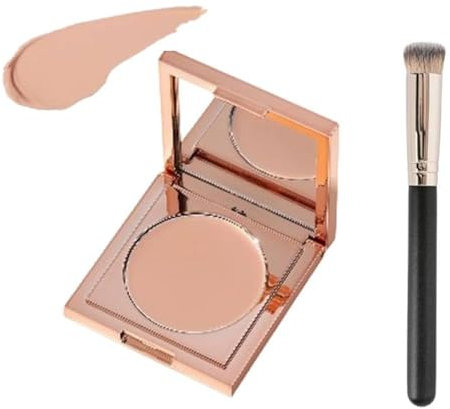 Colored Clay Cc Undereye Corrector,Undereye Color Corrector For Dark Circles,Undereye Corrector With Brush,Under Eye Concealer,Cream Foundation Under Eye Makeup, (Light-mediumpeach, 5cm)