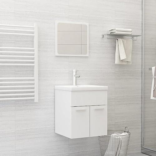 ShGaxin Conjunto de Muebles de baño Madera contrachapada Blanco, Muebles para Baño, Muebles para Lavabo, Armario Baño - 3071306
