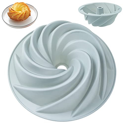 Spiralförmige Gugelhupf-Form,Silikon Gugelhupfform, 6 Zoll Gugelhupf Backform Silikon Backformen Kuchenbackform Tortenformen Spiral Napfkuchen Kuchen Backform Antihaft Wiederverwendbare Kuchenform