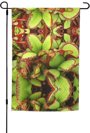 Gartenflagge mit fleischfressenden Pflanzen, 30,5 x 45,7 cm, strapazierfähig, doppelseitig, bedruckt, Polyester, dekorative Flagge für Hof, Terrasse und Balkon