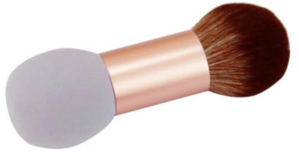 1 Pieza Brocha de Maquillaje Doble Pincel Cosmético Multiusos para Polvo Rubor y Base para Limpiar y Transportar