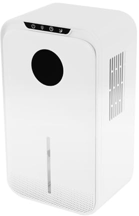 Elektrischer Luftentfeuchter 2,5L 350ml/24H 7 Farben Licht 8/12/24H Timer Schlafmodul Unter 30dB 15 25m² Bad Schlafzimmer Keller Wohnmobil Kondensator Technologie Auto Stop Wasserstandsanzeige Weiß