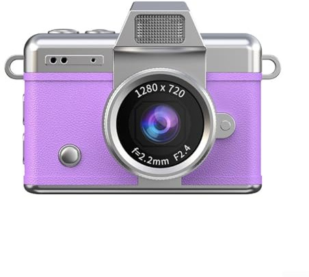Tragbare Mini-Digitalkamera, am Schlüsselanhänger mit 1,47 Zoll HD-Display, 180° Flip-Selfie-Funktion, 720P Aufnahme, LED-Fülllicht und Type-C Ladefunktion, für Foto und Videoaufnahmen(Purple)