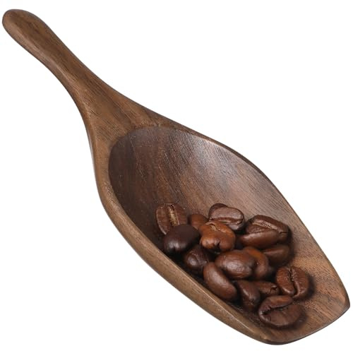 Ciieeo Cucchiaio in Legno per Chicchi di Caffè Bordi Lisci, Pala Pratica per Riso e Tè, Utensile Multifunzione per Cucina e Ristoranti