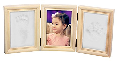 BabyIn Deluxe Casting Keepsake Kit für Baby Handprint oder Footprint mit Qualität Holzrahmen