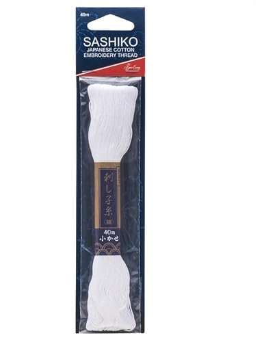 Sew Easy Sashiko-Stickgarn aus Baumwolle, 40 m, weiß