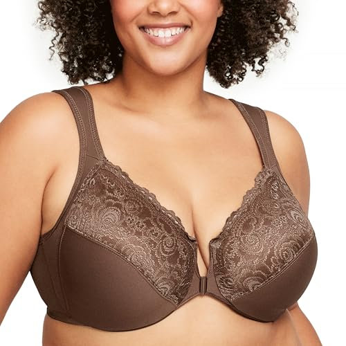 Glamorise Damen 1245 Plunge Bra, Mokka, 90C