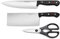 WÜSTHOF Gourmet Messersatz mit 3 Artikeln, Schwarz, 20cm,18cm, 20.2cm
