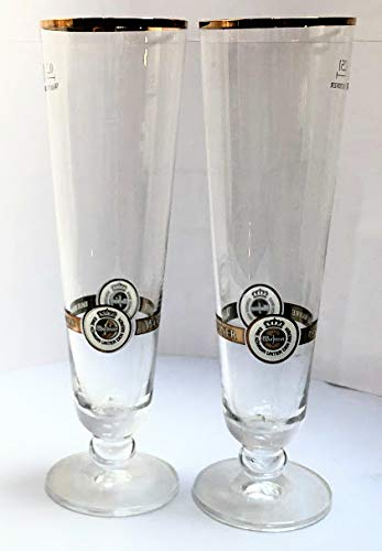 Warsteiner 0,25l Glas/Goldrand/Gläser/Bierglas/Biergläser/Gastro/Bar/Party / 2er Set