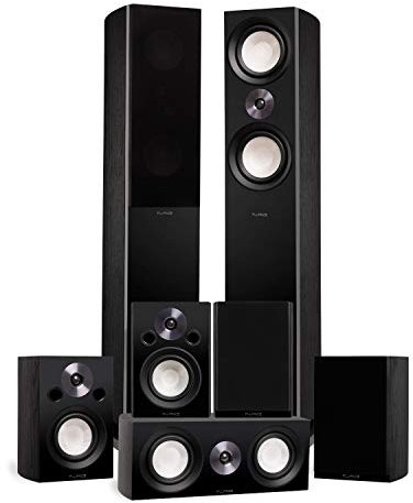 Fluance Reference Surround Sound Home Theater 7.0 Channel Speaker System including 3-Way Floorstanding Towers, Center Channel, Surrounds and Rear Surrounds - Black Ash (X870BR)