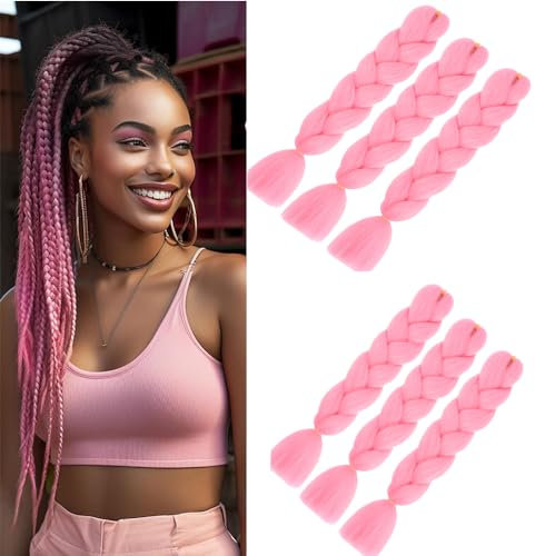 Extension con capelli intrecciati, capelli sintetici colorati, resistenti al calore, per il fai da te, in trecce, colore viola, 100 g/pz. 60 cm …