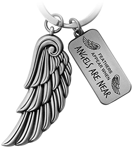 FABACH Engelsflügel Schlüsselanhänger Wing - Glücksbringer Schutzengel Feder Engel Schlüsselanhänger Flügel - Engelsflügel Anhänger Flügel - Feathers Appear When Angels Are Near