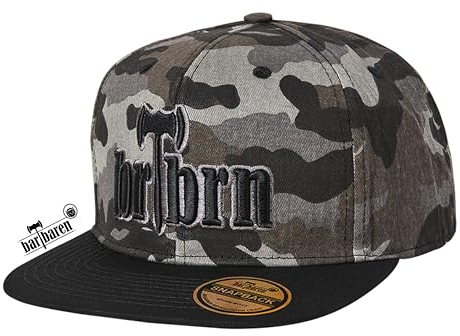 barTbaren Snapback Cap Herren Camouflage - Verstellbare Snap Back Caps Military Look - Army Cap hochwertigem 3D Logo