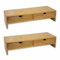 OSCO Bamboo Monitor Stand | 2 Pack | 2 Large Deep Drawers | Computer Screen Riser | Printer Stand | Laptop Plinth | Keyboard Storage | Desktop Shelf | Fully Assembled | H11 x W47 x D18 cm |