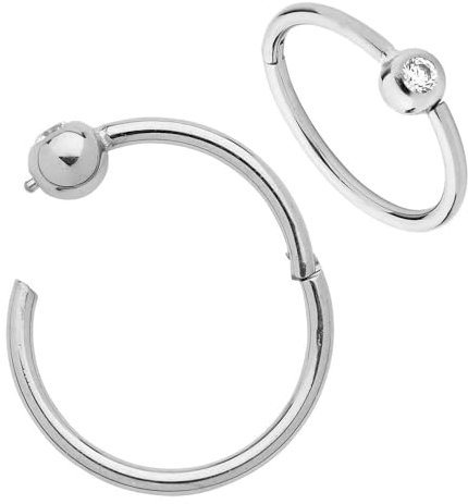 365 Sleepers (8mm) Titan 1,0 mm Klemmkugelring BCR Kristall Segment Nasenring Hoop Knorpelohrring Septum Clicker Klappbarer Lippen Conch Daith Helix Rook Tragus Piercing Schmuck