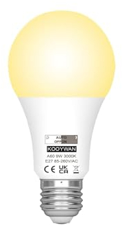 KOOYWAN LED-Leuchtmittel mit dämmerungssensor 9W E27 Warmweiß 3000K Dusk to Dawn LED Lampen