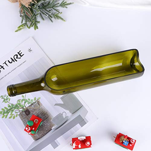 Veemoon Verre pour Bouteille De Vin Pot Décoration Maison Artisanat Bouteille Verre Récipient sans Liège Ornement Vert Foncé