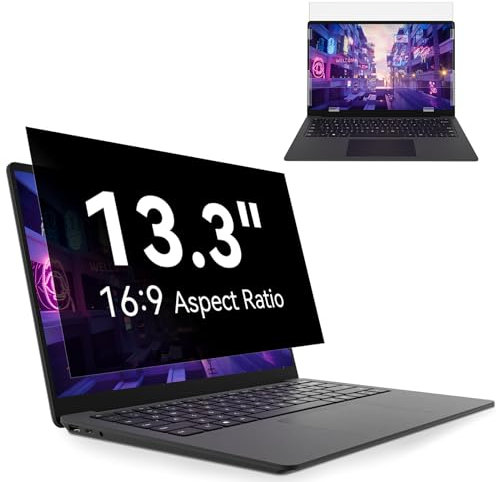 Laptop Privacy Screen 13.3 Inch 16:9 Aspect, Removable Anti Blue Light Glare Privacy Filter for 13.3 Laptop, Anti-Scratch Laptop Screen Privacy Shield for HP/Lenovo/Dell/Acer/Asus/ThinkPad 13.3