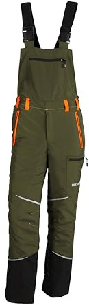 KOX Schnittschutz Latzhose Mistral 3.0 Grün/Orange Größe 98 schlank und gro | Typ A