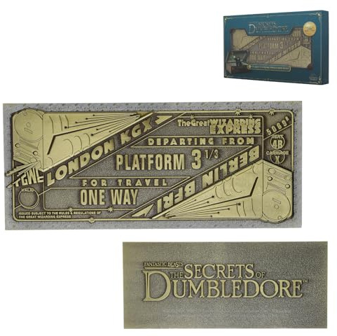 Fantastic Beasts Great Wizarding Express Train Ticket - Limited Edition Metal Collectible - Officially Licensed, Individually Numbered 1,000 Worldwide with Display Stand
