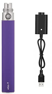 5GVAPE EGO T Electronic Cigarette Battery,eGo-T Rechargeable Long Lasting 1100mAh,eGo 510 Thread E-Shisha Hookah Vape Battery for CE4 Tank Atomizer,No Nicotine No E Liquid (Purple), 1.0 gram