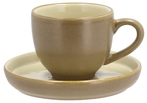 BITZ Wood Espressotasse mit Untertasse Dia 5,5 x 5 cm 7 cl Wood/Sand