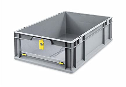 PROREGAL Eurobox NextGen Insight Cover | HxBxT 17x40x60 | 34 Liter | Niedrig/Gelb | Eurobehälter, Transportbox, Transportbehälter, Stapelbehälter