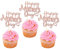 24 Stück Happy Mother's Day Cupcake Toppers Glitter Nummer 1 Mom Love Heart Best Mom Cupcake Picks für Frauen Geburtstag glückliche Muttertag Thema Party Kuchen Dekorationen Zubehör Rose Gold