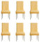 WWYL Esszimmer Stuhlhussen 2er/4er/6er Set, Wasserdichtes Pu Leder Stretch Stuhl-Universell Stuhlhussen Haus Büro Restaurant, Dekor Moderne Spann-Abdeckung (Gelb,6-Stück)