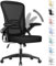 rattantree Silla de Oficina con Reposabrazos Abatibles, Silla de Escritorio Ergonómica con Soporte Lumbar, Silla Giratoria Regulable en Altura, Silla de Malla Transpirable, Negro