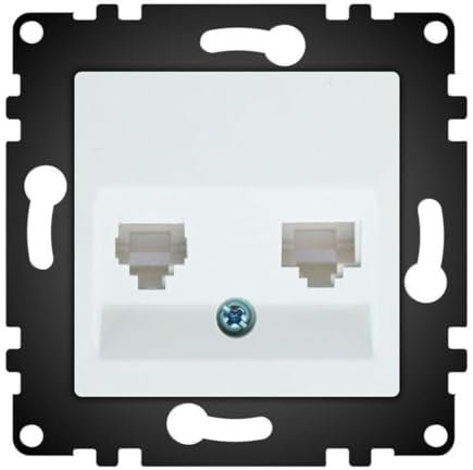 M Ledme PJ-42-W Prises murales Standard téléphone, Blanc, Internet + telefono