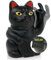 ANGRY CAT - Mini Gato Anguloso Lucky Solar Accionado Divertido Saludando - Japonés con Dedo Apestoso - Artículo Decorativo Figura - Brazo Anguloso con Dedo Medio - 10 cm - Negro