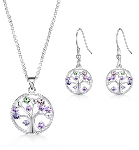 Philip Jones 2pc Chakra Tree of Life Set Created with Zircondia® Crystals