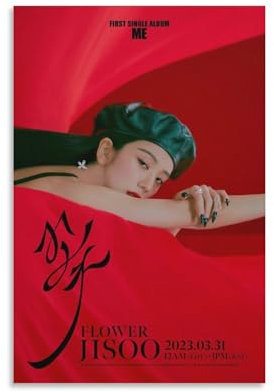 DAXXIN Me (Einzelalbum) von Jisoo 02 Leinwand-Poster, Schlafzimmer-Dekor, Sportlandschaft, Büro, Zimmer, Geschenk, ungerahmt, 40 x 60 cm