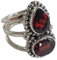 Navya Craft Granatstein Ring - Handgefertigter 925er Sterling Silber Statement-Ring für Frauen | Doppeltes Edelstein-Schmuckstück - Versprechensring - Ideales Geschenk für sie (49 (15.6))