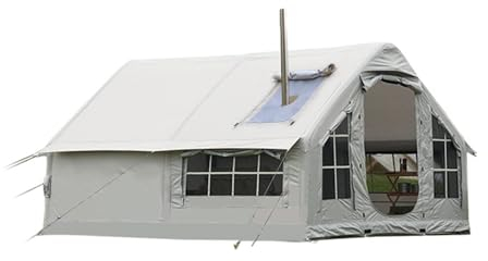 Tenda da campeggio gonfiabile, tenda da cabina per 6-8 persone, tende glamping, tende Oxford da esterno impermeabili di facile installazione, tenda da casa gonfiabile con finestra in rete
