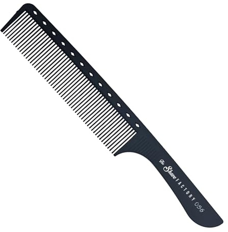 THE SHAVE FACTORY Hitzebeständiger Schwarzer Kamm – Schwarz 056 – Robuster Haarkamm für Professionelle Stylisten & Zuhause – Bruchsicheres, Hitzebeständiges Styling-Werkzeug – Für Alle Haartypen
