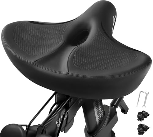 Übergroßer Fahrradsitz für Peloton Bike & Bike+, Komfort-Fahrradsitz-Ersatz für Männer & Frauen, extra breiter Fahrradsattel kompatibel mit Peloton, Echelon, Übung, Elektro, Cruiser Bikes