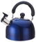 Bouilloire sifflante en acier inoxydable pour cuisinière à gaz, bleu, 1 l