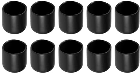 Rebower 10 Stück Gummi Endkappen, 15mm ID Gummikappen, Abdeckkappen, Rund Gummi Stopfen, Schutzkappen für Schrauben, Gewindebolzen, Möbelfüße, Zaunpfosten, Drahtseile, Rohr, Schwarz
