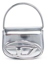 Diesel Borsa mini a tracolla argento da donna con logo oval D UNI