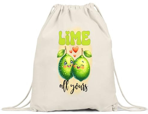 Hey!Print Lime All Yours Turnbeutel Limetten Liebe Niedlich Romantisches Geschenk Herz