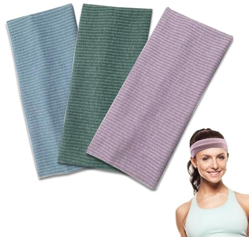 3 Pack Yoga Headbands, Elastische Haarbänder, rutschfest Haarband Damen, Sport Laufen Exercise Gym haarband damen haarband, Elastische Haarbänder
