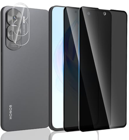 Yonntmmi Verre Trempé Pour Honor 90 Lite Anti-Espion Verre Trempé 2 Pièces + 1 Pièces Arrière Caméra Verre Trempé, 9H /Anti Rayures/Sans Bulles Pour Honor 90 Lite Anti-Spy Protection d'écran