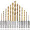 HaoTrade 13 Stück 1/4Sechskantschaft Titan Bohrerset, HSS Spiralbohrer Set, 1,5-6,5 mm Schnellarbeitsstahl Bohrer, Titanbeschichtetes Metallbohrer Set für Holz, Edelstahl, Metall, Kunststoff, Alumini