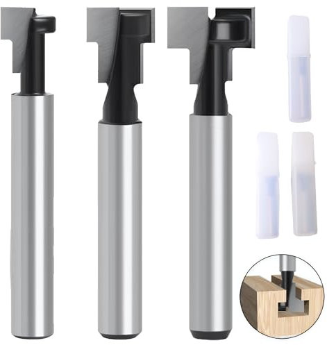 3 Piezas Fresadoras,Eje De Fresadora, Fresadoras Para Fresadora De Banco, Fresadoras De Ranura, Cortador De Fresadora De 8 Mm, Fresadora En T, Para Herramienta De Trabajo De La Madera Bit