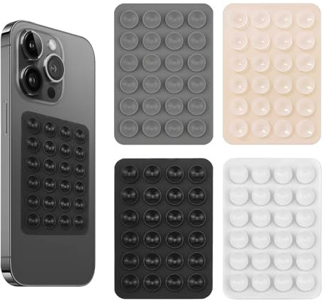 YUMIPDD Ventose in Silicone Ventosa per Telefono 4 Pezzi Adatte a Tutti i Modelli di Telefono, Porta Telefono Antiscivolo per Selfie e Video Hands-free