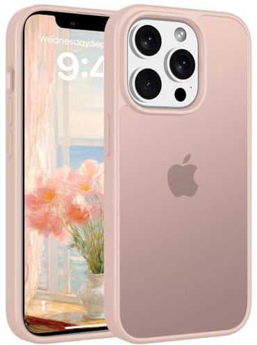 Andwing Matt Hülle für iPhone 14 Pro Max 6,7 Zoll Rosa | Militärstandard FallSchutz Handyhülle,Mattierte Durchscheinende Rückseite Schutzhülle,Anti-Fingerabdruck Kratzfest Haltbar