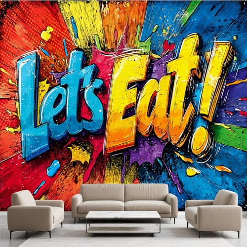 Graffiti-Hintergrund Welcome Tapete Selbstklebende Fototapete Comic Art Streetart Tapeten Moderne Rock Wandtapete Vinyl Wasserdicht Wandaufkleber für Wohnzimmer Schlafzimmer Küchen 250x175cm