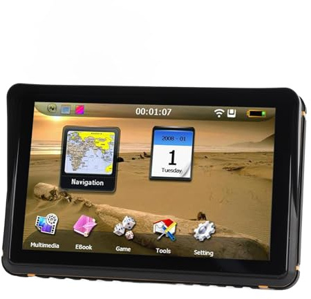 Yctze GPS-Navigator mit 7-Zoll-Touchscreen, Echtzeit-Sprachnavigation, 256 MB, 16 GB, Routenplanung mit FM-Transmitter-Funktion, Unterstützt Adresssuche